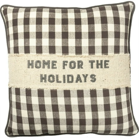 Primitive Christmas Pillows HOME FOR THE HOLIDAYS Farmhouse Christmas Pillow, 10