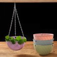 thumbnail image 2 of Hanging Baskets Rattan Woven Round Plastic Flower Pot Plant With Chain Houseplants Sky Planter Garden Balcony Decor;Hanging Basket Rattan Woven Plastic Flowerpot with Chain Houseplant Planter, 2 of 6