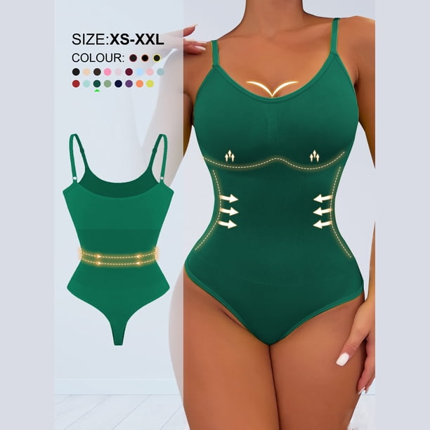 Karight Women's Spaghetti Strap Shapewear Bodysuit Tummy Control Body Shaper Seamless Waist Trainer Body Suit