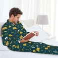 thumbnail image 6 of Yiaed Camping Print Men’s Pajamas Set - Long Sleeve Button Down Sleep Shirt and Pajama Bottoms Sleepwear Set Mens Pjs Sets Men's Pajama Bottoms-Large, 6 of 7