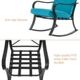 thumbnail image 6 of CHYVARY 3 Pcs Outdoor Patio Steel Lounge 2 Rocking Soft Chair Sets with Tempered Glass Table for Patio and Garden,Lake Blue, 6 of 8
