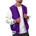 thumbnail image 1 of xiaxaixu Men's Spring Autumn Casual Coat Long Sleeve Lapel Button Up Contrast Color Baseball Jacket, 1 of 7
