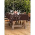 thumbnail image 2 of Outdoor Tablecloth with Umbrella Hole and Zipper, Brown Flowers Rectangle Table Cloth 54x80 Inch Waterproof Tablecloth, Pastoral Abstract Floral Minimalist Art Picnic Table Cover for Patio Camping, 2 of 7