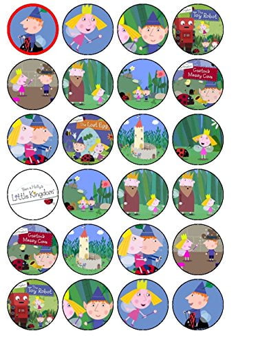 BEN AND HOLLY BIRTHDAY CAKE EDIBLE ROUND PRINTED CAKE TOPPER DECORATION