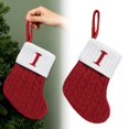 thumbnail image 2 of Christmas Stocking with Letter, Initial Embroidered Mini Cute Christmas Stockings Cotton Cord with White Super Soft Plush Cuffs Christmas Decorations, 1 Pcs, 6.0x7.0", 2 of 9