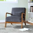 thumbnail image 2 of Jopath Mid-Century Accent Chair,Modern Corduroy Fabric Arm Chair with Wood Frame and Pillow,Upholstered Armchair,Reading Chair,Lounge Chair for Living Room,Bedroom,Gray, 2 of 8