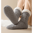 thumbnail image 3 of Women's Winter Warm Socks, Cozy Fuzzy Interior and Durable Non-Slip Grippers on The Bottom US 6 to 11, 3 of 5
