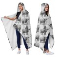 thumbnail image 2 of Wearable Blanket,Gray Highland Cow Person Pattern Hooded Wearable Flannel Blanket for Adults & Teens,Winter Poncho Shawl Wrap Cape Cozy Anti-Pill,60"x80", 2 of 5