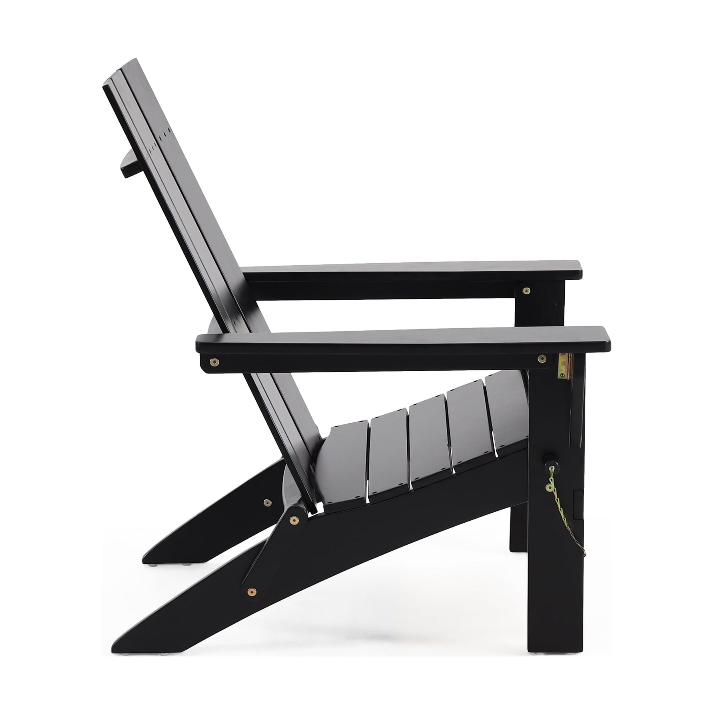 Eliphaz Outdoor Contemporary Acacia Wood Foldable Adirondack Chair, Black
