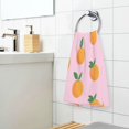 thumbnail image 3 of Yayeee 2 Pack Hand Towels for Bathroom 100% Cotton 16" x 28" Soft Absorbent Kitchen Towel, Cartoon Oranges, 3 of 7
