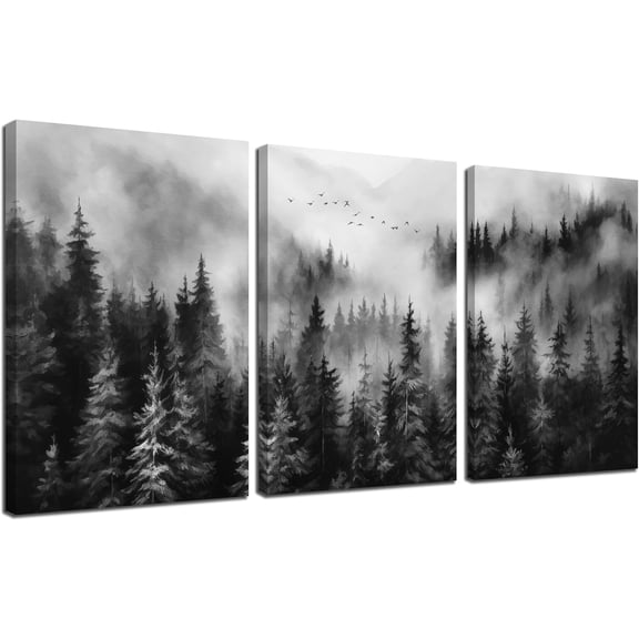 Black and White Pictures for Wall,Abstract Canvas Wall Art for Living Room,3 Piece Wall Art Bedroom Unframed
