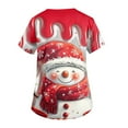 thumbnail image 4 of Christmas Womens Scrub Top Cute Xmas Snowman Printed V-Neck Scrub Top Medical Nurse Shirt Soft Casual Christmas Uniform with Pockets, 4 of 5