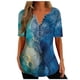 thumbnail image 2 of ICHUANYI Clearance Women Fashion Casual Printing Shirts Short Sleeve Loose Tee Tops Tunic Blouse(Dark Blue, XXL) ICHUANYI WER2023081002444, 2 of 5