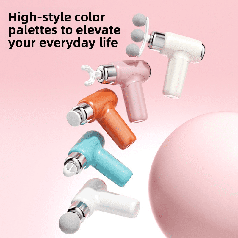 CNV Professional Mini Massage Gun with 9 Interchangeable Heads, Handheld Percussion Massager for Full Body Muscle Recovery, Portable Handheld Wellness Kit