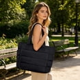 thumbnail image 3 of Tote Bag for Women Large Capacity Lightweight Puffer bag Water Resistant Multi Pocket Shoulder Bag For Work Office Travel Gym Yoga Daily, 3 of 6