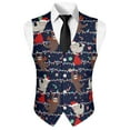 thumbnail image 5 of Yuyamidu Funny Sloth Mens Vest Formal Waistcoat with Pocket Colorful Lights V-Neck Suit Vests for Wedding Prom Party Christmas Casual Tuxedo Wear Size M, 5 of 7