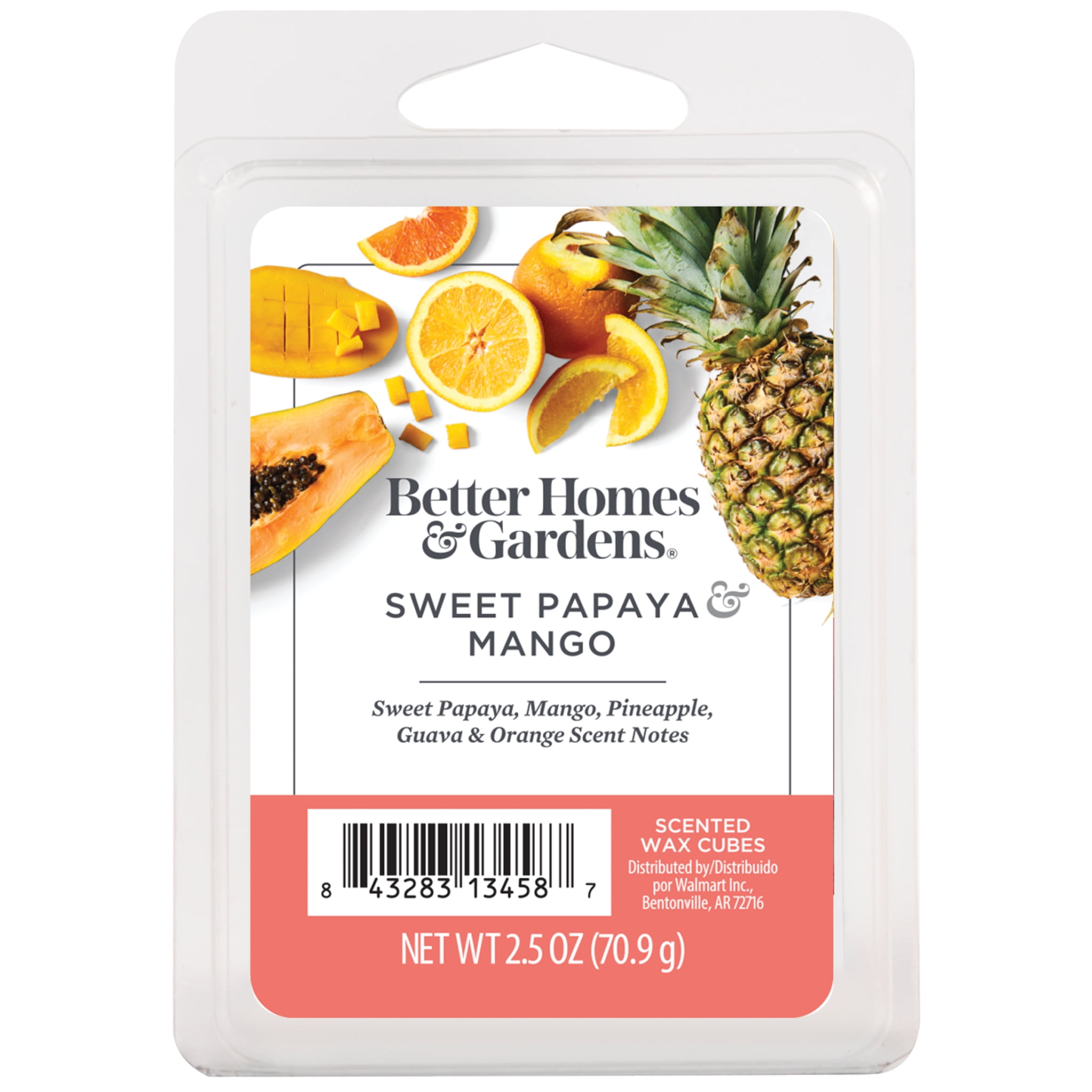 Sweet Papaya & Mango Scented Wax Melts, Better Homes & Gardens, 2.5 oz (1-Pack)