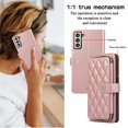 thumbnail image 4 of YEYKX Wallet Case for Samsung Galaxy S23 5G 6.1inch with Wrist/Shoulder Strap, 9 Card Slots Zipper Purse Luxury Leather Stand Checkered Cell Phone Cover,Rose Gold,For Galaxy S23 5G, 4 of 10