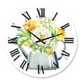 thumbnail image 2 of Designart 'Roses Peonies & Marigolds In Garden Watering Can' Farmhouse Wall Clock, 2 of 5