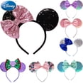 thumbnail image 2 of Diadema con orejas de Mickey y Minnie para mujer, decoración de fiesta temática de Disney, personaje de dibujos animados de Cosplay, diadema de fiesta para Navidad, 2 of 4