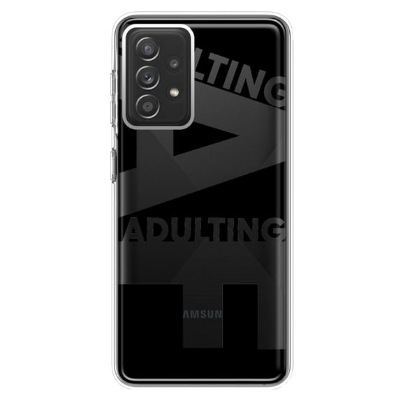 MUNDAZE Samsung Galaxy A72 Shockproof Clear Hybrid Protective Phone Case Black Clear Funny Text Quote Adulting AF Cover