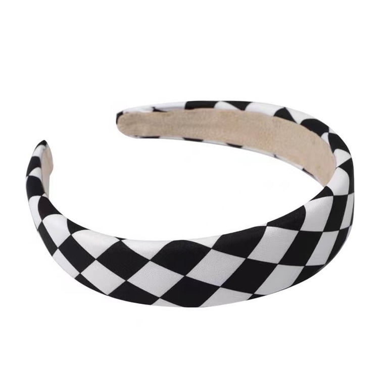 ShiQiao Spl Buffalo Plaid Headband, Black White Checkerboard  display picture 1