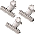 thumbnail image 1 of 6pcs Large Metal Hinge Clips,2 Inch Silver Bulldog Paper Clip Clamp/money File Binder Clips, 1 of 5