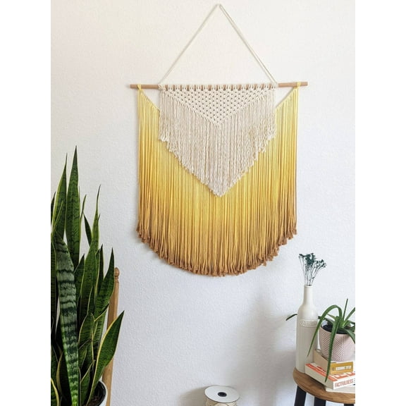 Handmade Macrame wall hanging in Sunshine Yellow