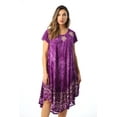 thumbnail image 2 of Riviera Sun Batik Tie Dye Summer Dress Beach Cover Up  (Purple / White, X-large), 2 of 4