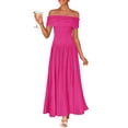 thumbnail image 1 of Vestido largo ZESICA con hombros descubiertos para mujer, verano 2025, rosa M, 1 of 7