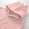 thumbnail image 5 of Women's Oversized Y2K Cute Cat Ear Hooded Sweatshirt, Drop Shoulder Long Sleeve Pullover with Front Pockets, Loose Fit Streetwear Top for Casual Wear, Daily Loungewear and Trendy Fashion Pink XL, 5 of 9