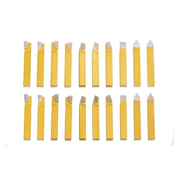 VCT 20pc 1/4" Carbide Tip Tipped Cutter Tool Bit Cutting Set for Metal Lathe Tooling