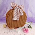 thumbnail image 3 of Large Capacity Plaid Cloth Lining Handle Woven Case with Lock Handmade Rattan Woven Multifunctional Storage Box Household Supplies, 3 of 8