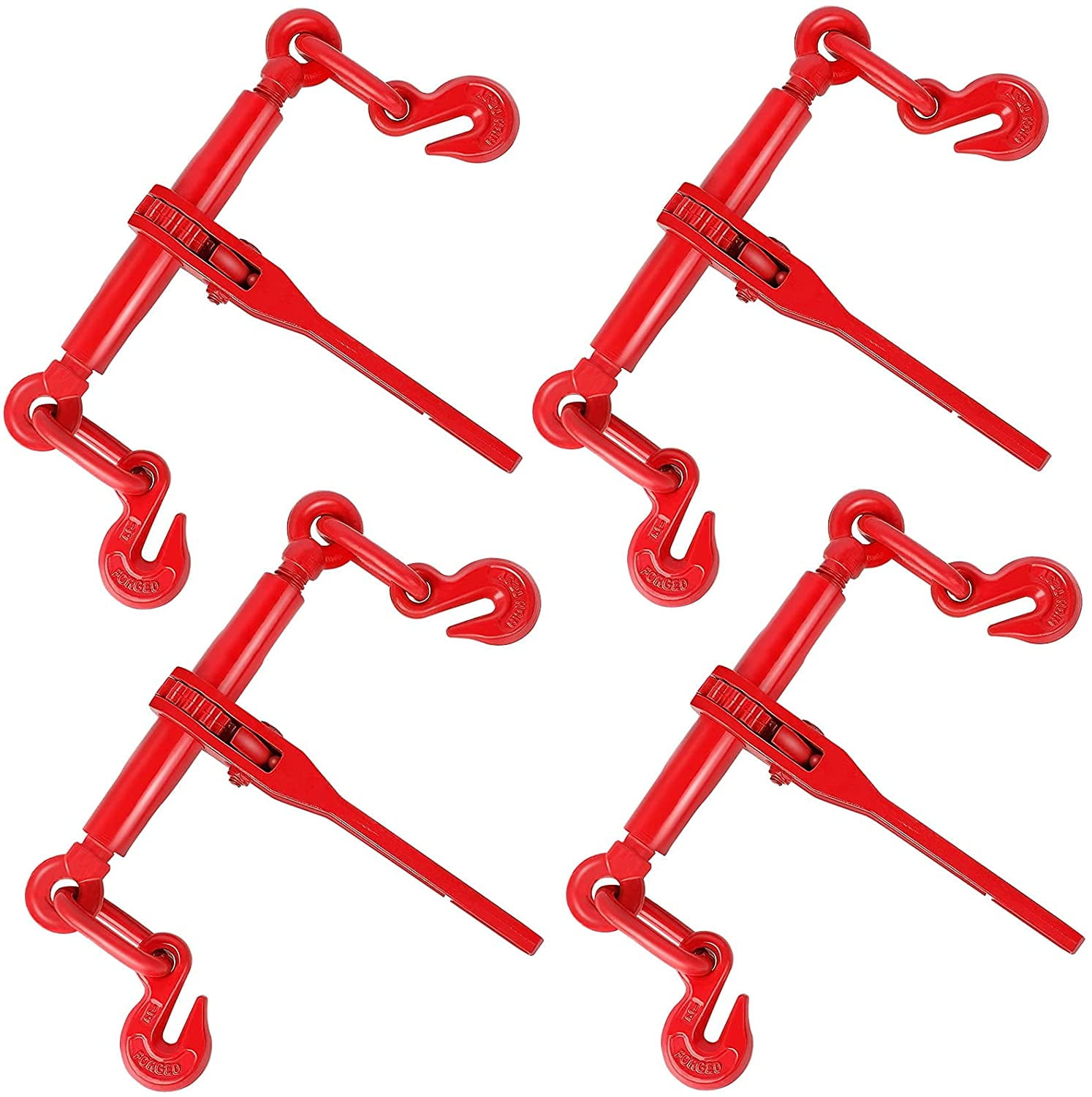 Haosegd 2600 LBS 4 Pack Chain and Binder Kit, Ratchet Load Binders Working Load Capacity 1/45/