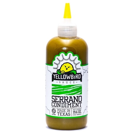 Serrano Hot Sauce by Yellowbird Foods, All Natural, Non-GMO, 19.6 oz bottle