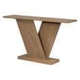 thumbnail image 4 of Natural Wood Veneer Console - Classic Minimalist Look, V-base Construction, Generous Display Area, Effortless Assembly, 52.65 Lb, Brown , 58.39 In Depth, 14.37 Width, 33.8 Height Table With, 4 of 5
