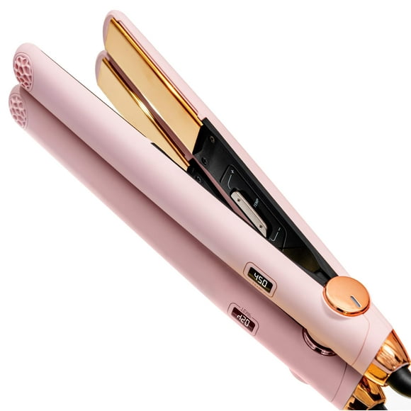 TYMO Plancha alisadora y rizador de pelo 2 en 1 con calentamiento rápido de 10 s, rizador alisador profesional de titanio de 1 pulgada con 32 temperaturas ajustables y apagado automático