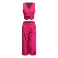 thumbnail image 3 of Women's Elegant Solid Color Casual Suit Vest and Trousers Set, 3 of 3