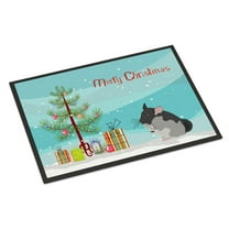 Carolines Treasures CK4432MAT Black Velvet Chinchilla Merry Christmas Door Mat Indoor Rug or Outdoor Welcome Mat 18x27