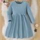 thumbnail image 2 of Odeerbi Vestido de Manga Larga de Punto Elástico Para Niñas Vestido de Color Sólido En Línea A Para Niños, 2 of 9