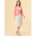 thumbnail image 2 of AllegK Cardigan Dobladillo Rizado RebeDe Punto Frente De CorbaPaMujeres naranroL, 2 of 5