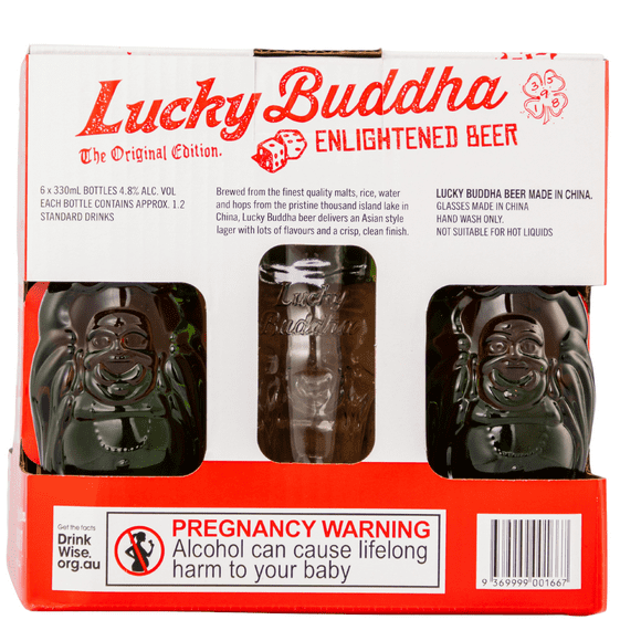 Gift Pack Cerveza Lucky Buddha Con Vasos LUCKY BUDDHA Cerveza Lager