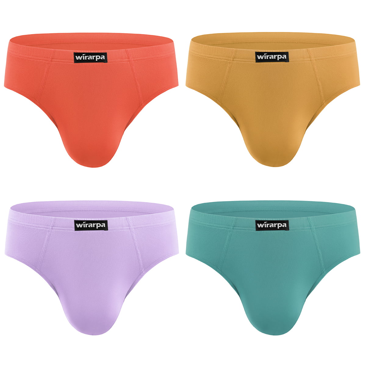 wirarpa Men's Underwear Modal Microfiber Briefs No Fly Underpants 4 Pack  Sizes S-3XL 