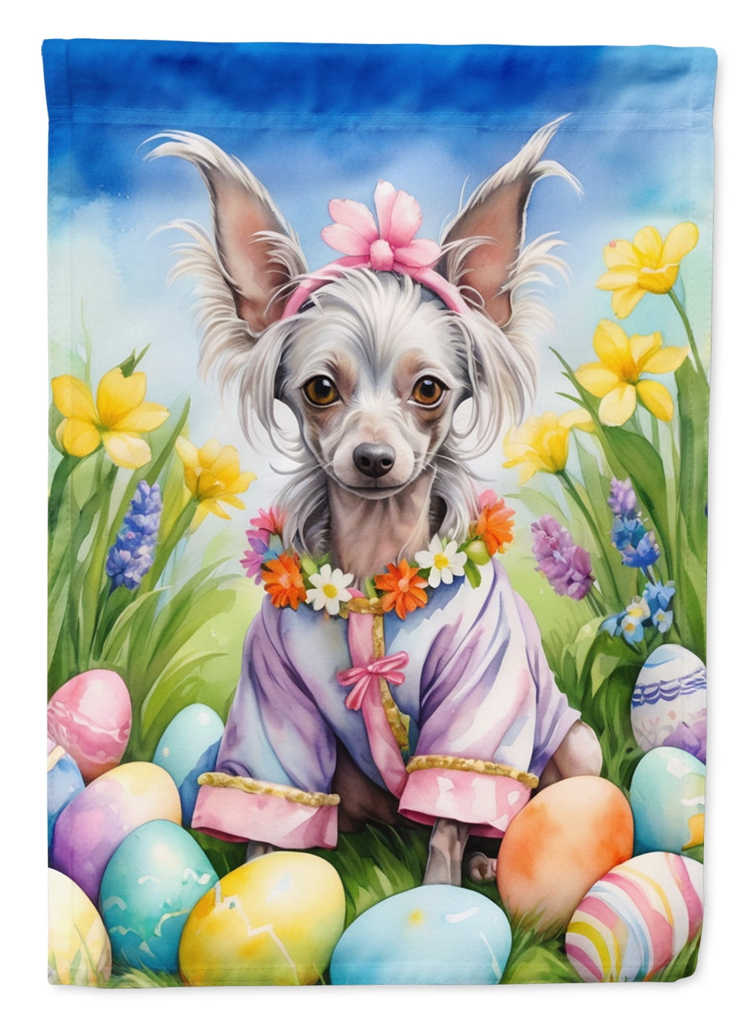 Dalmatian Easter Egg Hunt Garden Flag