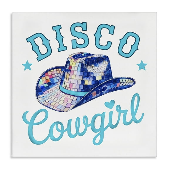 Stupell Industries Turquoise Disco Cowgirl Quotes and Sayings Painting Wrapped Canvas Canvas Art Print Wall Art, 17 x 17
