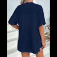 thumbnail image 4 of Cárdigan de Corta para Mujer, Cárdigan de Verano, Informal, Holgado, para Playa, con Dobladillo Curvo. Azul Oscuro L, 4 of 7