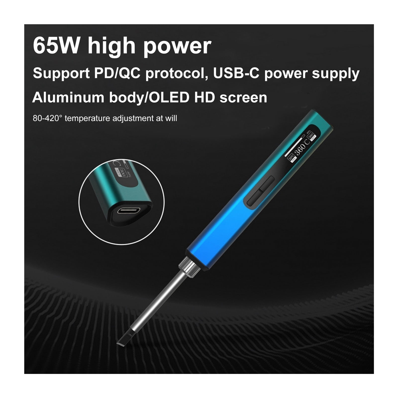 65W Electric Soldering Iron Smart Digital Display Mini Soldering Pen Portable Constant Temperature Solder Station