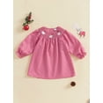 thumbnail image 2 of aturustex Little Girl Christmas Plaid Dress 3T 4T 5T 6T 7T Toddler Baby Santa Claus Embroidery Princess Dress Shirred Round Neck Party Dress Ruffle Lo Kids Fashion Loose Casual Daily Outfits, 2 of 6