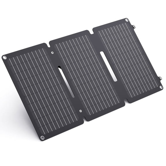 30W Solar Charger with Kickstand, BigBlue SolarPowa 30 ETFE Solar Panel Charger with DC, PD 20W USB-C and USB-A, IP65 Waterproof, Compatible with iPhone, Samsung, iPad, Small Power Station