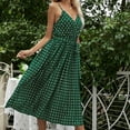thumbnail image 6 of Aoujea Sundresses for Women Casual Beach Women Fashion Print Long Sleeve V-Neck Casual Sundress Dress Summer Sundress Holiday, Gift on Clearance, 6 of 8